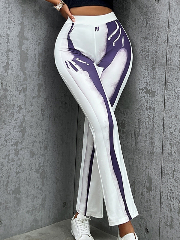 Bodycon Printed Split-Joint Pants Trousers