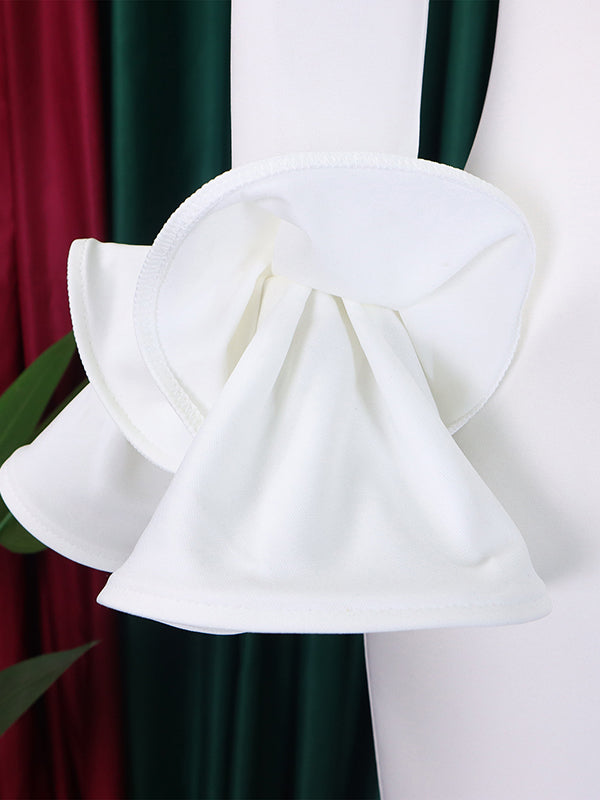 Bodycon Flared Sleeves Falbala Solid Color Split-side Off-the-shoulder Maxi Dresses