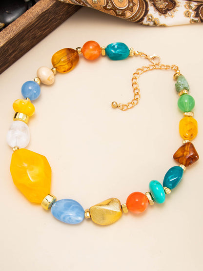 Irregularity Asymmetric Colorful Geometric Necklaces Accessories
