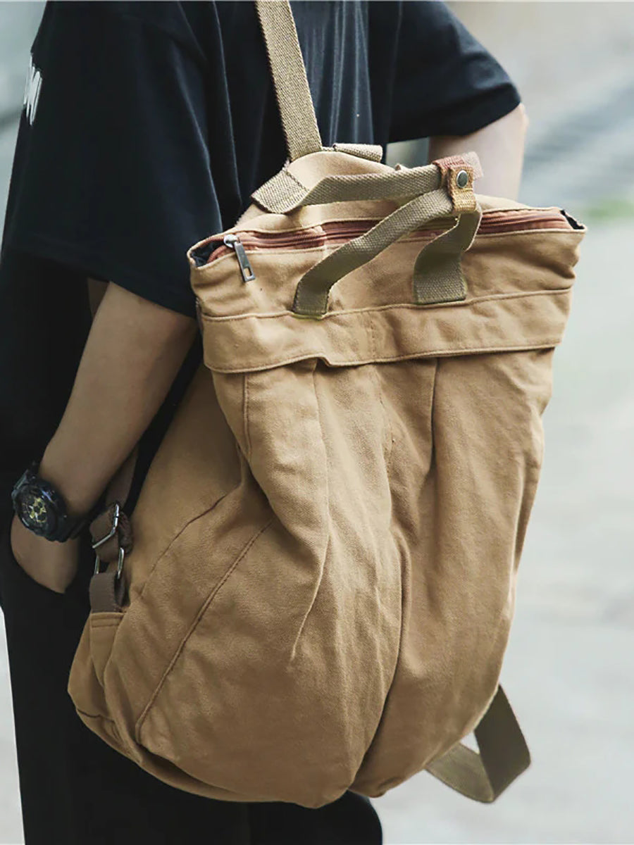 Unisex Solid Color School Bag Backpack