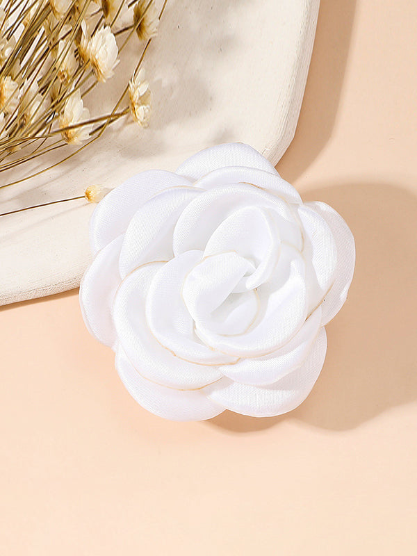 Solid Color Three-Dimensional Flower Brooch Accessories