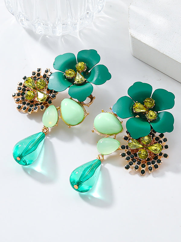 Flower Shape Drop Earrings