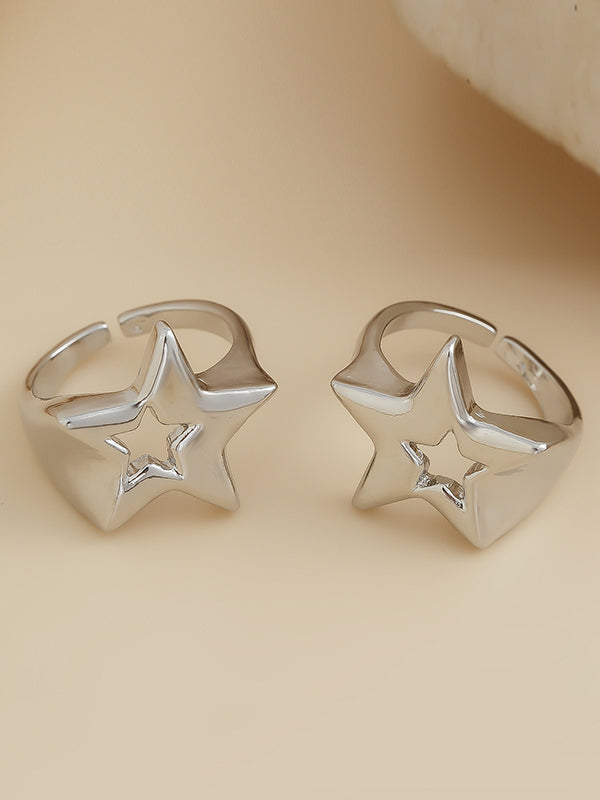 Normcore Adjustable Hollow Star Shape Rings Accessories
