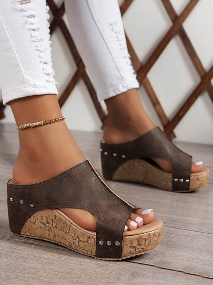 Hollow Peep Toe Slippers