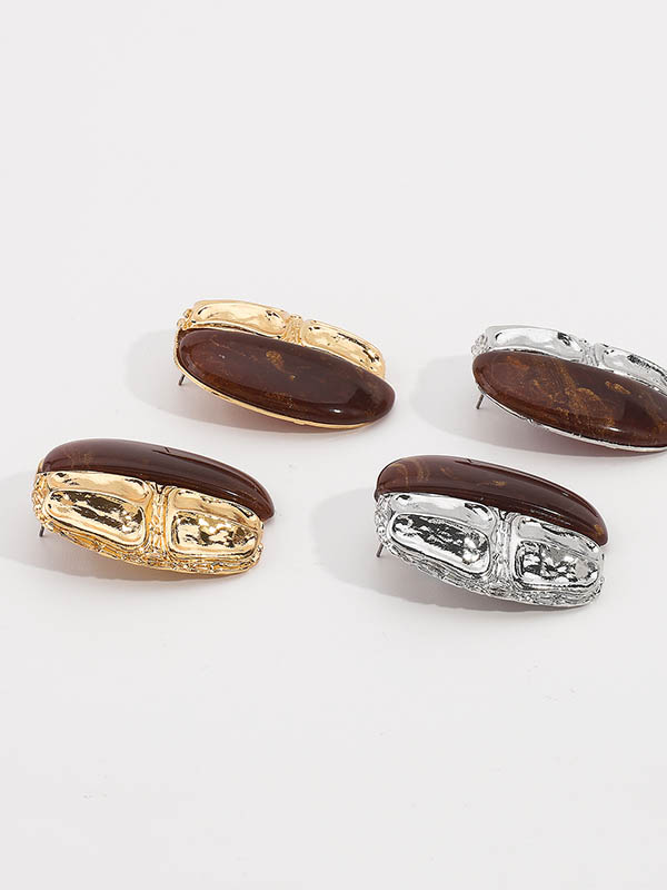 Geometric Split-Joint Drop Earrings