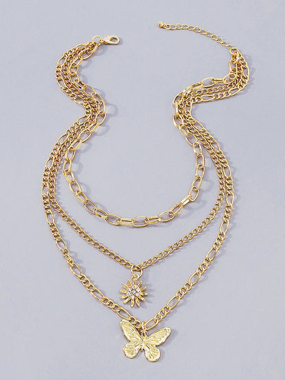 Butterfly Shape Layered Necklaces Accessories