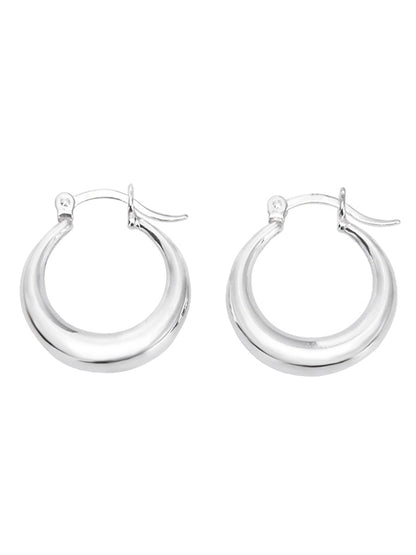 Women Casual Silver Round Circle Earrings