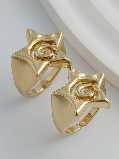 Normcore Hollow Star Shape Rings Accessories