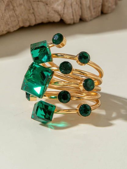 Geometric Rhine Stones Rings Accessories