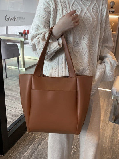 Solid Color Split-Joint Bags Shoulder Bags Tote Bags