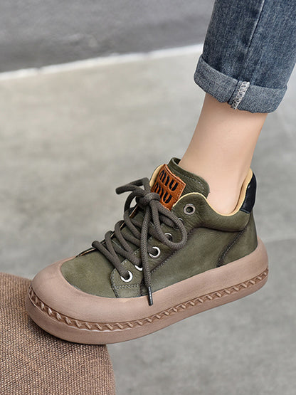 Round-Toe Tied Booties Shoes