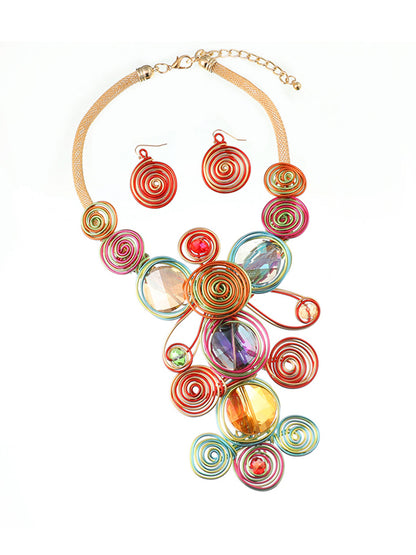 Artisan Gemstone Wirework Necklace & Earring Set