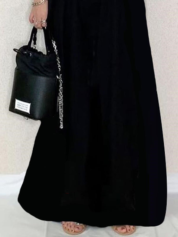 Loose Sleeveless Solid Color Split-Joint Spaghetti-Neck Overalls