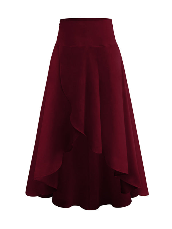 Casual Irregularity Solid Color Skirts Bottoms
