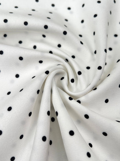False Two Sleeveless Contrast Color Polka Dot See-Through Spaghetti-Neck Midi Dresses Slip Dress