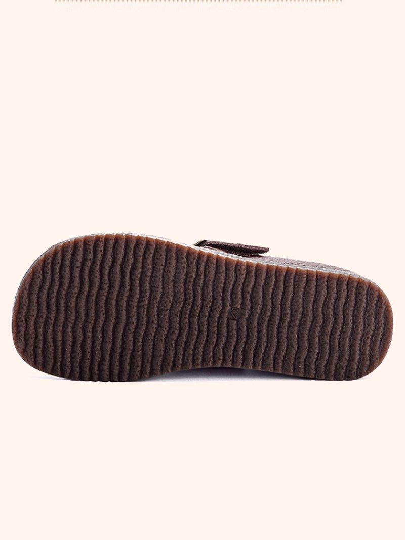 Women Casual Pure Color Leather Low Heel Shoes