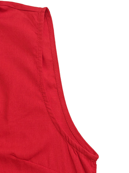 A-Line High Waisted Buttoned Pockets Solid Color Lapel Maxi Dresses Shirt Dress