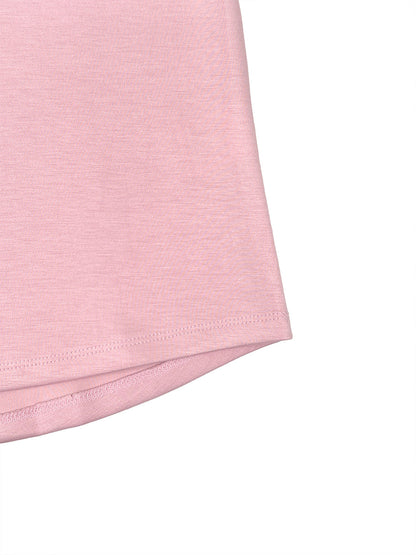 Cap Sleeve Loose Solid Color Round-Neck Blouses&Shirts Tops