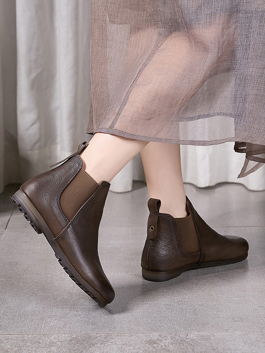 Women Autumn Genuine Leather Ankle Boots