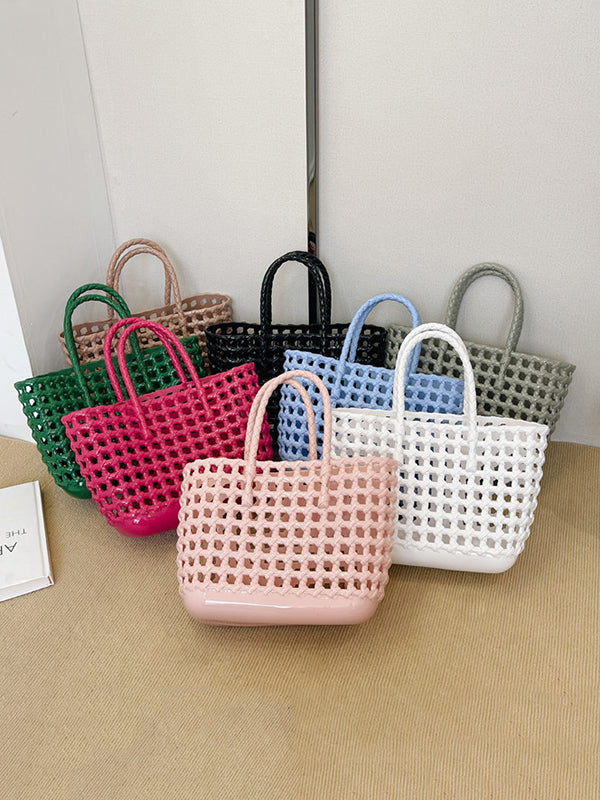 Hollow Solid Color Handbags