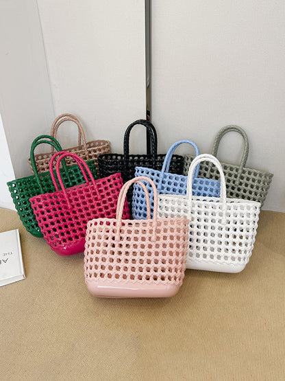 Hollow Solid Color Handbags