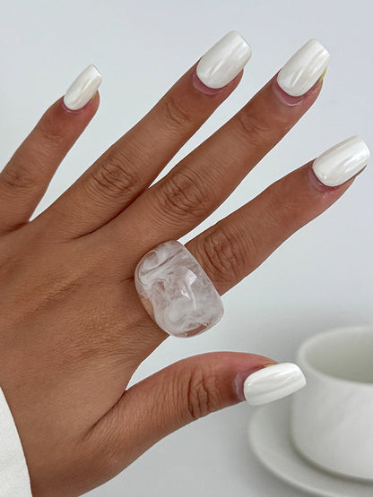 Geometric Shiny Slightly Sheer Rings Accessories