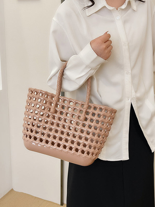 Hollow Solid Color Handbags