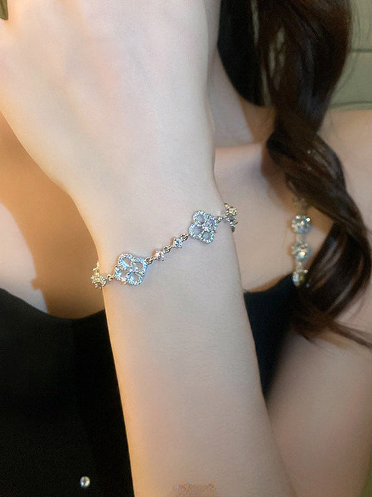 Adjustable Geometric Rhine Stones Shiny Bracelet Accessories