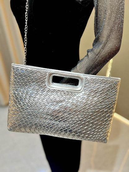 Chains Geometric Shiny Snakeskin Crossbody Bags Evening Bags & Clutches