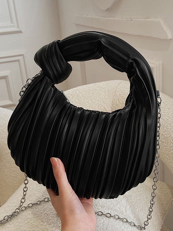 Pleated Split-Joint Zipper Bags Accessories Handbags Shoulder Bags