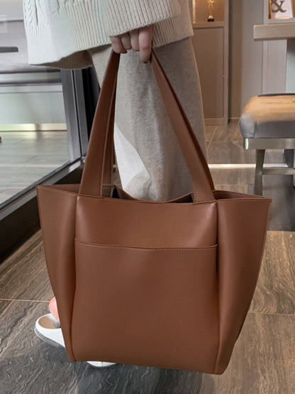 Solid Color Split-Joint Bags Shoulder Bags Tote Bags