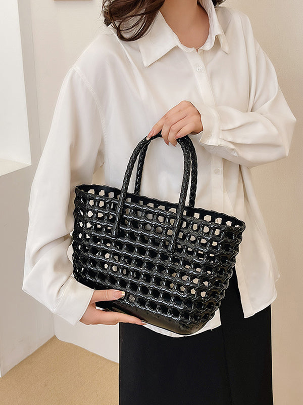 Hollow Solid Color Handbags