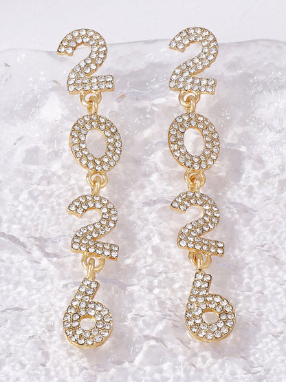 Figure Rhine Stones Shiny Earrings Accessories
