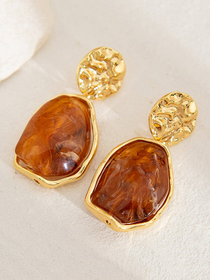 Irregularity Geometric Shiny Earrings Accessories