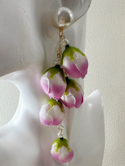 Tasseled Flower Shape Drop Earrings