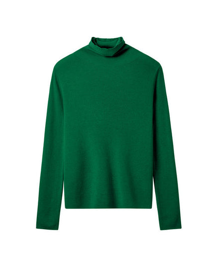 Long Sleeves Skinny Solid Color High-Neck Knitwear Pullovers Sweater Tops