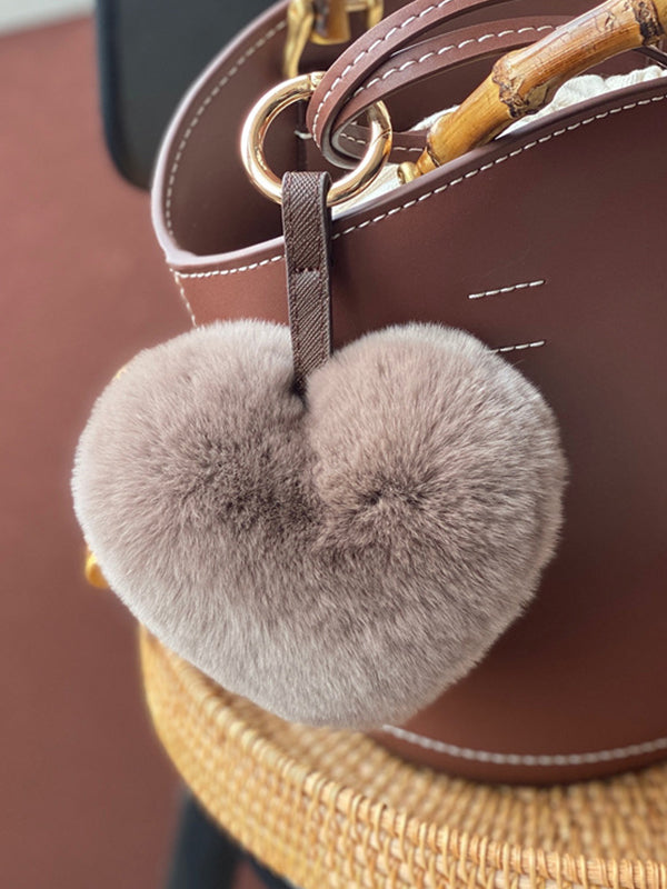 Heart Shape Bag Charm Keychain