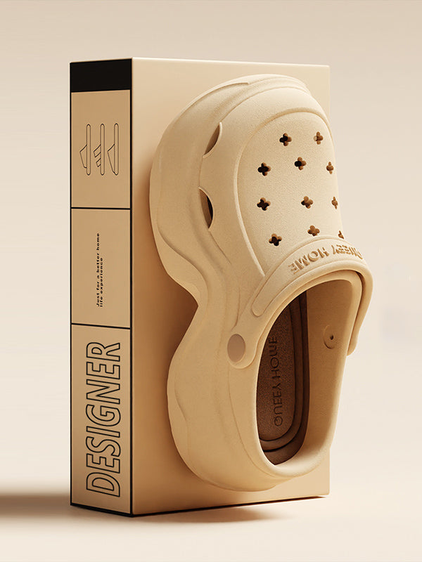 Hollow Round Cut Crocs Platform Shoes Sandals