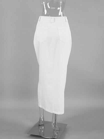 Bodycon Split-Front Split-Joint Skirts