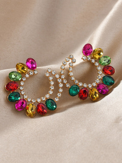 Geometric Rhine Stones Earrings Accessories