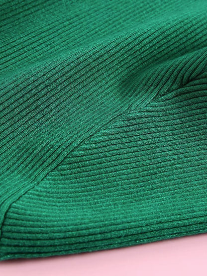 Long Sleeves Skinny Solid Color V-Neck Knitwear Pullovers Sweater Tops