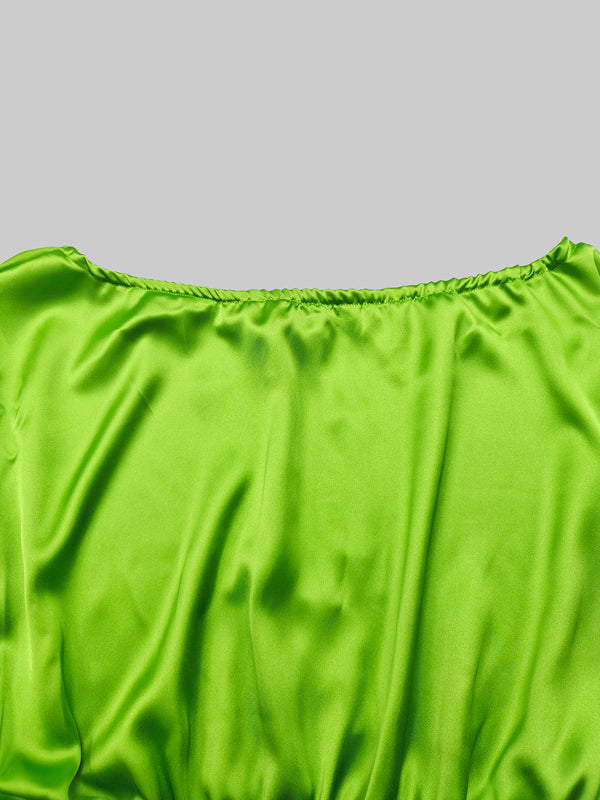 Batwing Sleeves Loose Solid Color Split-Joint Off-The-Shoulder Blouses