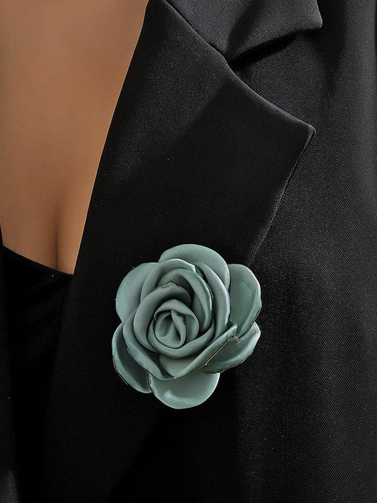 Solid Color Three-Dimensional Flower Brooch Accessories