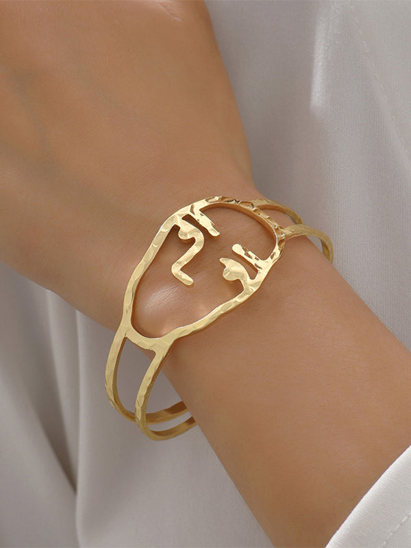 Hollow Solid Color Human Face Bracelet Accessories