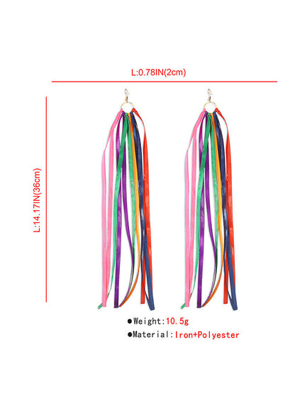 Contrast Color Drop Earrings