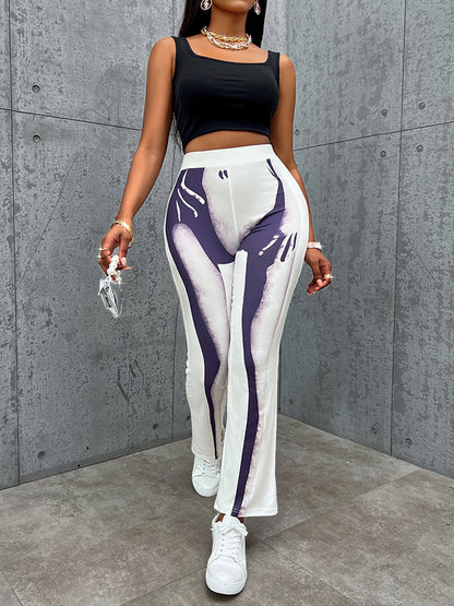 Bodycon Printed Split-Joint Pants Trousers