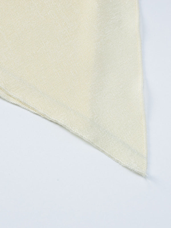 Irregular Clipping Skinny Asymmetric Drawstring Solid Color Split-Side Tube Vest Top