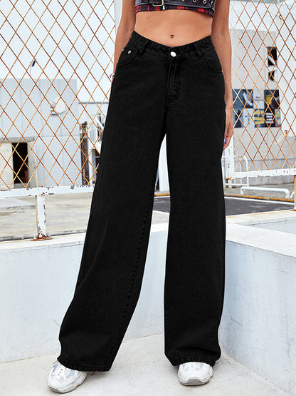 Straight Leg Split-Joint Jean Pants Bottoms
