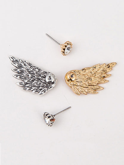 Original Rhinestone Wings Shape Earrings