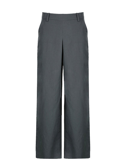 High Waisted Loose Solid Color Split-Joint Pants Trousers